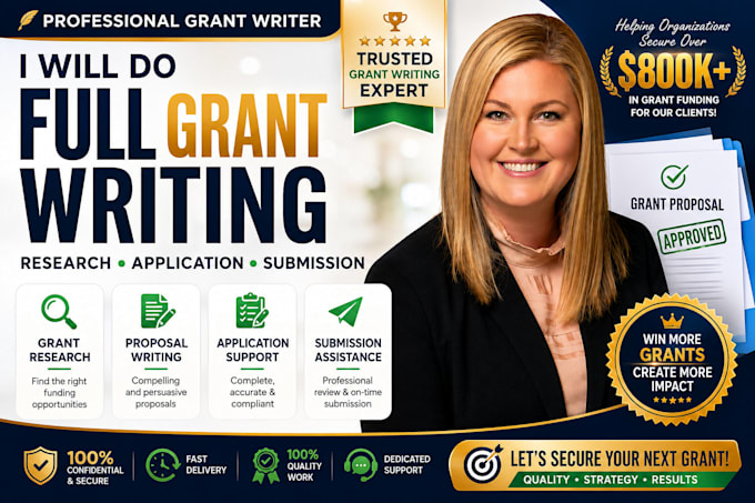do grant writing, grant research, grant application and submission