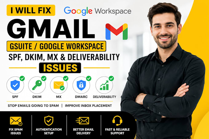 fix google workspace gmail gsuite sdf dkim mx and deliverability issues