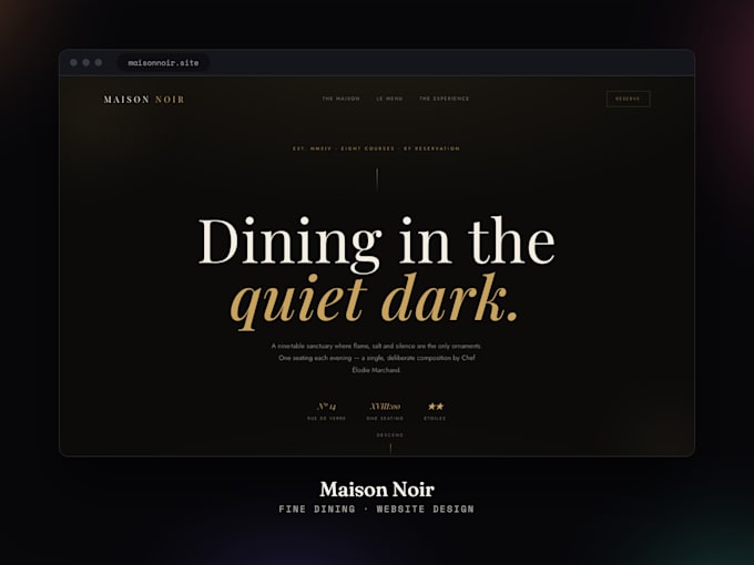 design a website with online menu and table booking