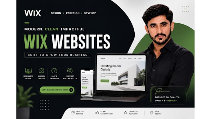 design, redesign, or create a professional wix business website