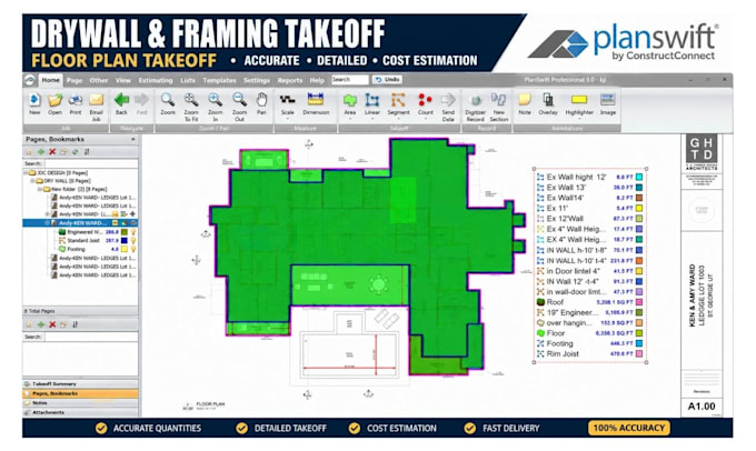 do drywall and framing quantity takeoff and cost estimation