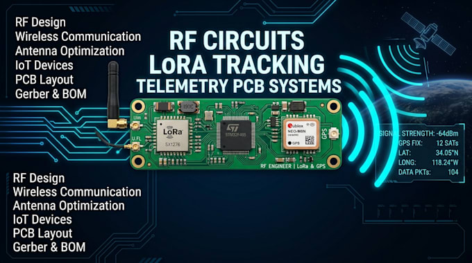 design rf circuits, lora tracking and telemetry pcb systems