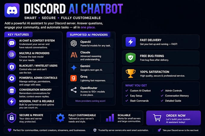 develop a discord ai chatbot with multi llm support