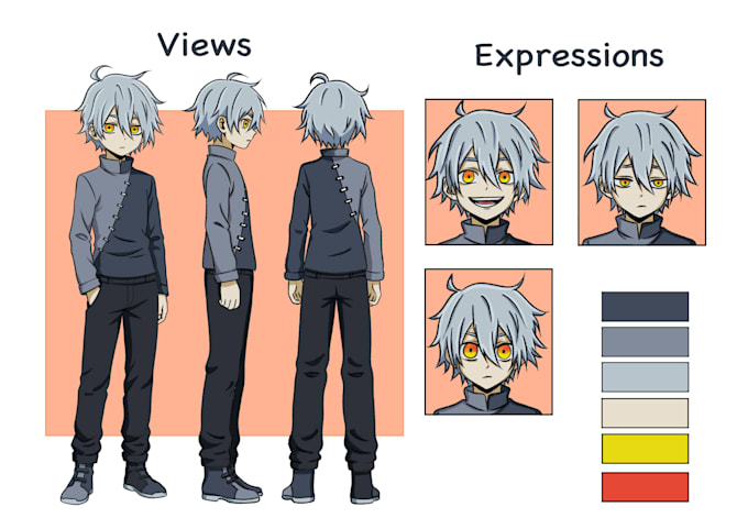draw anime character reference sheet