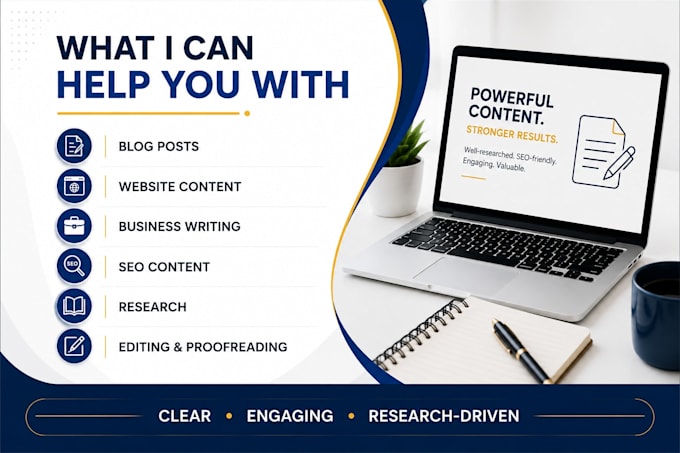 write SEO blog posts, articles, and business content