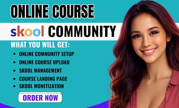 setup skool online community, skool course creation, skool community manager
