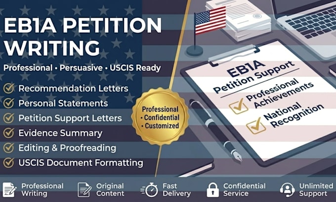 write eb1a petition eb1 visa application letter uscis immigration documents
