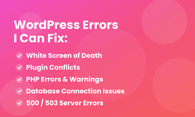 fix wordpress white screen, 500 error and php errors fast