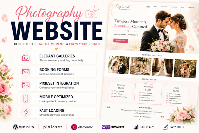design wordpress portrait photographer website brand photographer website