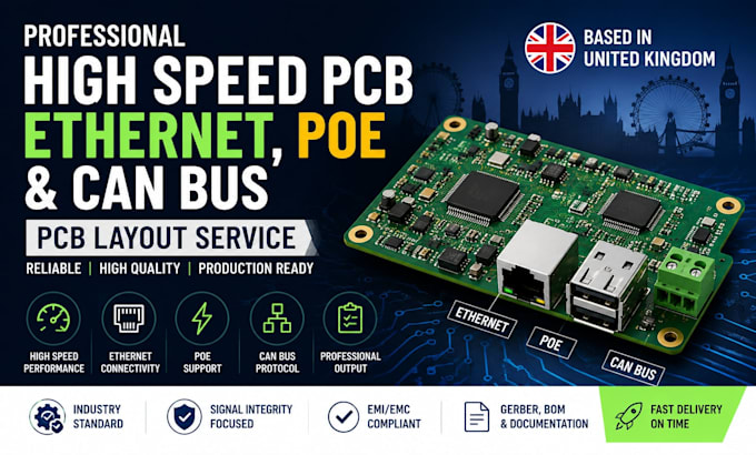 design high speed pcb, ethernet, poe and can bus pcb layout
