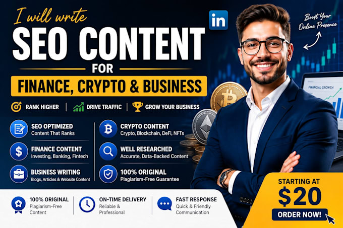write SEO content for finance crypto and business websites