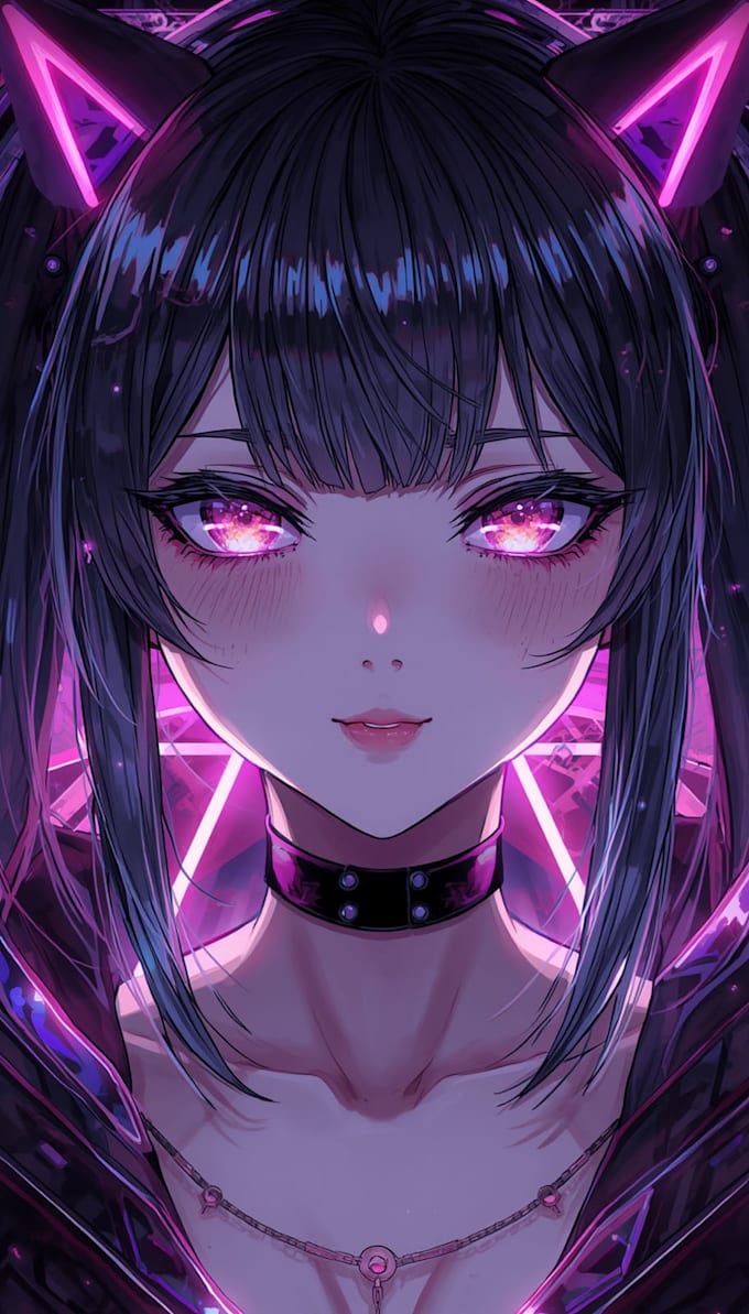 make portrait illustration with cyberpunk anime style