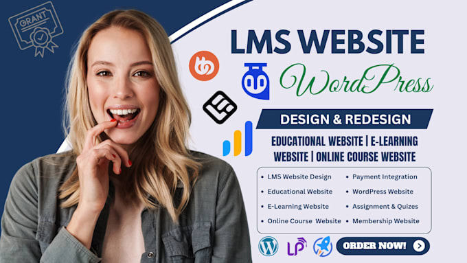 build lms website educational website elearning website wordpress lms website