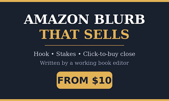 write a book blurb and amazon description that sells