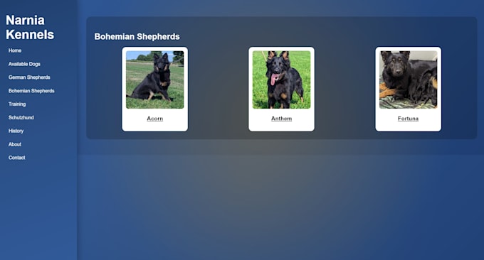 design a professional website for dog breeders and trainers