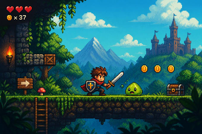develop unity pixel art game, game boy game , pico 8 and web game
