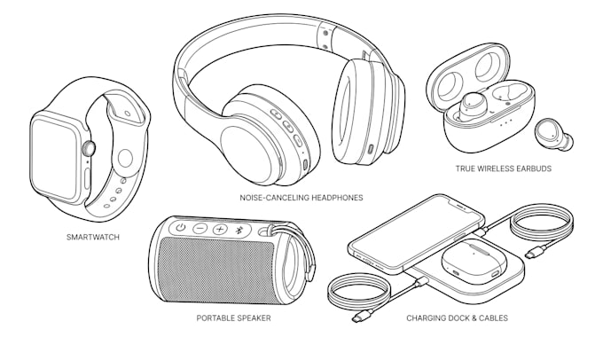 create professional product line art illustrations