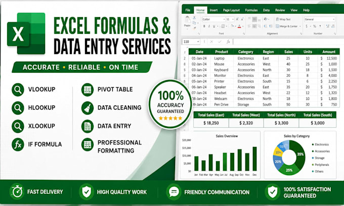 do microsoft excel data entry, formulas, and spreadsheet tasks