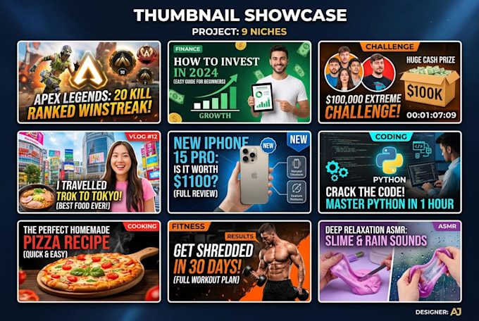 create professional high visiblity youtube thumbnail