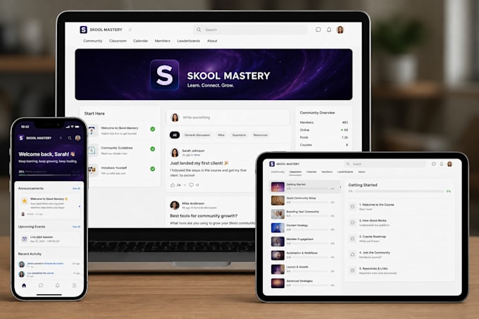 setup skool community, skool online community, skool community manager