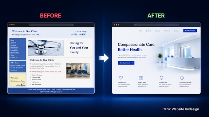 design a high converting medical clinic website