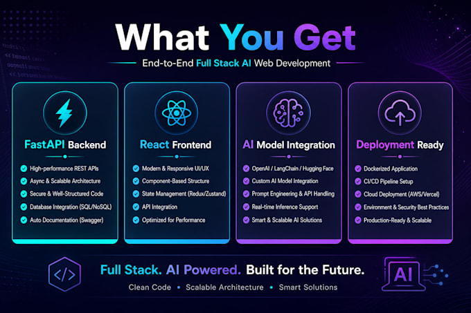 build a fastapi and react ai web app for your project