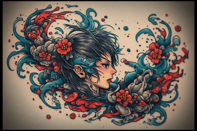 draw custom anime tattoo design