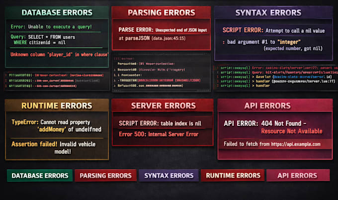 fix bugs and errors in your fivem server