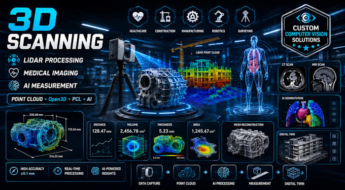 develop 3d scanning, lidar, medical imaging, and ai measurement solutions
