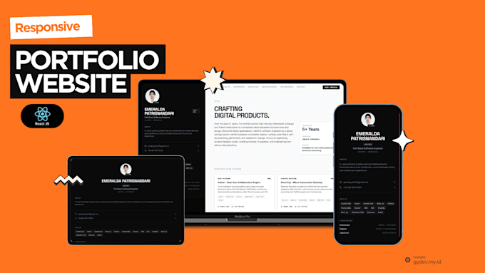 build a modern portfolio website with react and tailwind