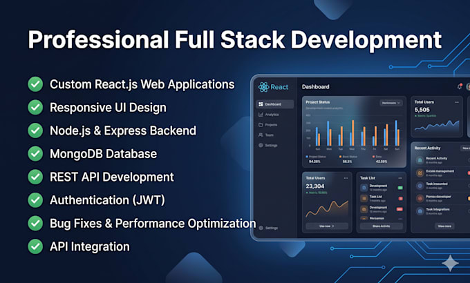 build a full stack react web application with backend API integration