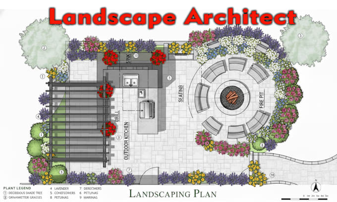 2d landscape planting plan master plan backyard design as landscape architect