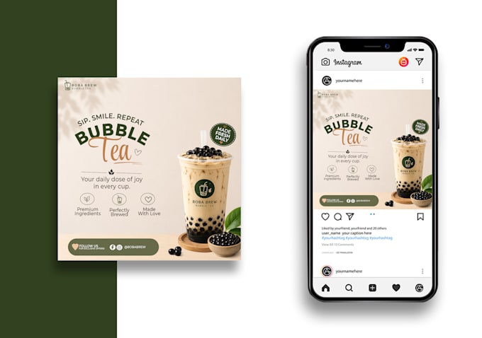 design modern restaurant and cafe social media posts