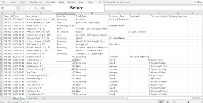 clean excel data, remove duplicates and format spreadsheets