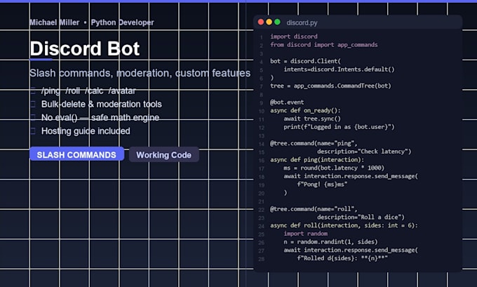 create a custom discord bot in python