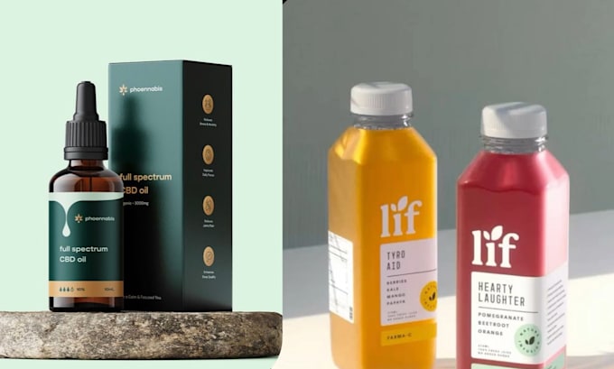 design premium product label, bottle label and custom packaging label