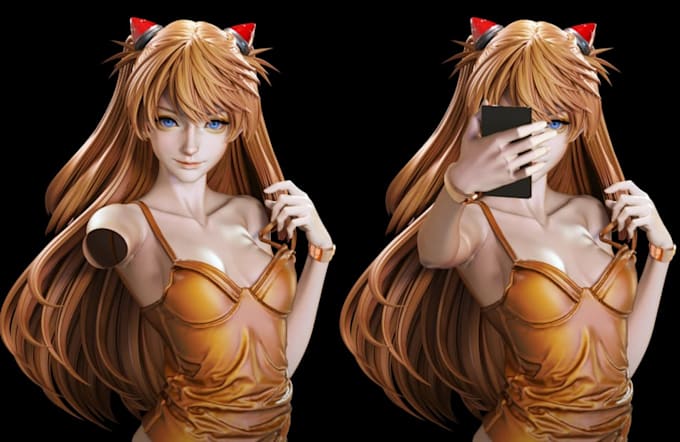 build 3d anime character in blender ready for website, vtuber avatar, blendshape
