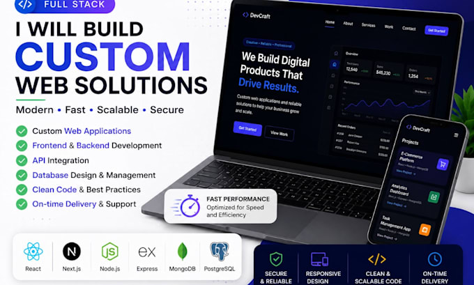 develop a custom full stack website for your business