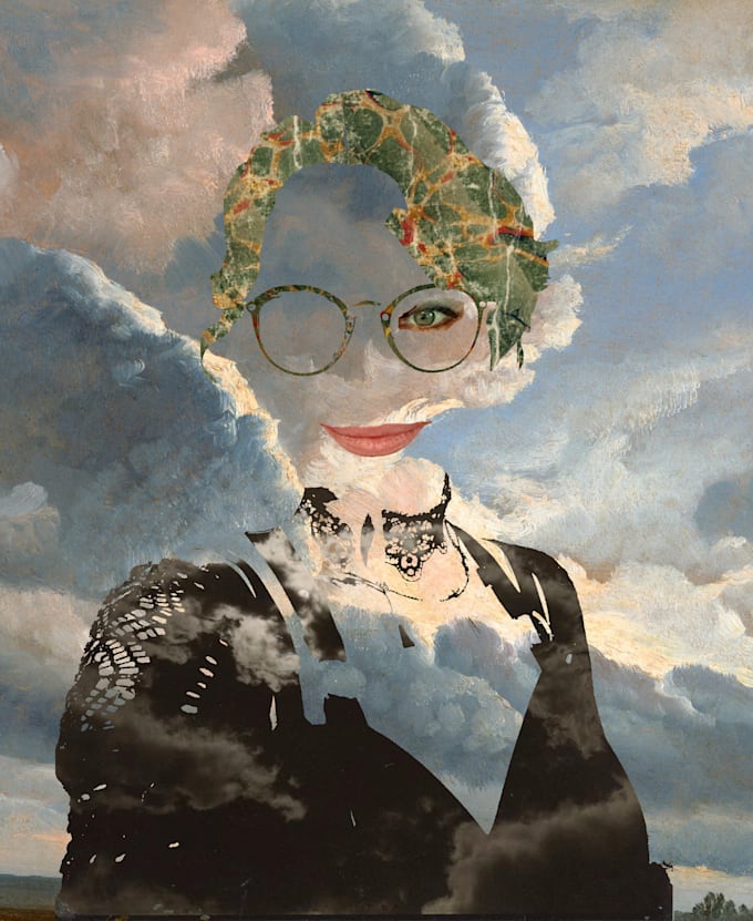 create a custom surreal digital collage portrait