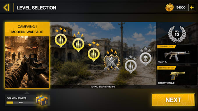 create mobile game ui ux design 3d games UI ux graphics game design 2d