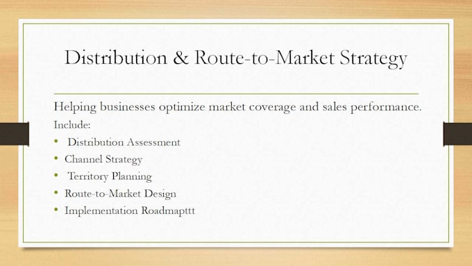 optimize your distribution and route to market strategy