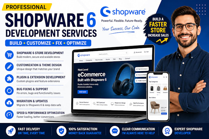 build customize design redesign fix shopware 6 store theme plugin migration