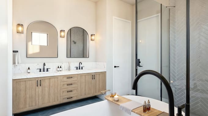 create photorealistic bathroom 3d rendering and bathroom design proposals