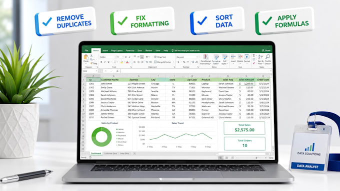 excel data cleaning and formatting, sorting and organizing