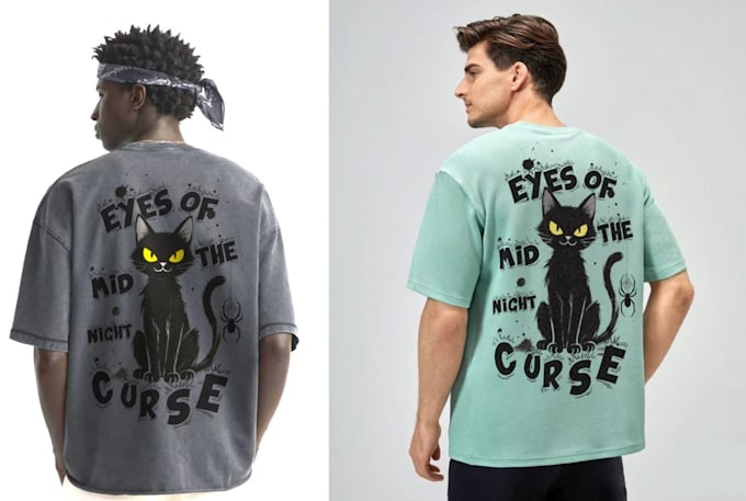 do custom t shirt graffiti scary cat logo