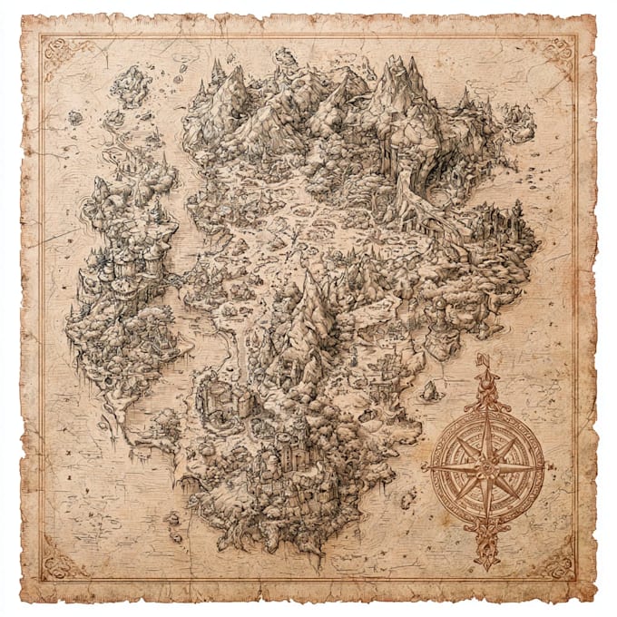 draw unique hand drawn map illustration