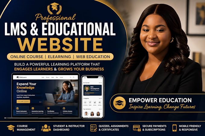 develop lms educational website online course web education elearning website