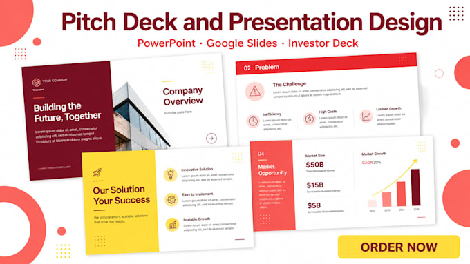 do pitch deck design powerpoint presentation google slides investor deck design