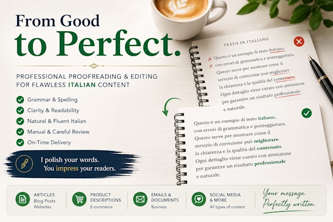 proofread and edit your italian text manually
