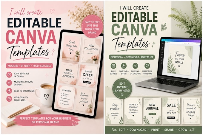 design editable canva social media templates